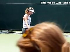 Tennis player wearing schoolgirl yura kasumi pants