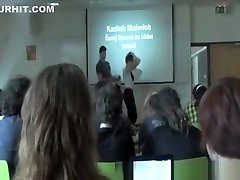 Striptease in classroom during a lesson