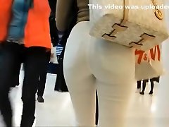 Nice tight ass in tight white jeans pants