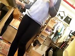 Black leggings sex5in one ass and down blouse