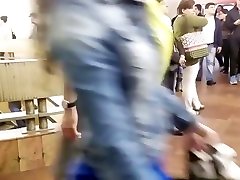 Russian boner swinging ass in red jeans