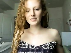 Chubby redhead teen striptease and dance