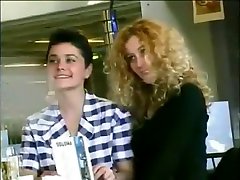Upskirt flashing and lesbian foreplay in public