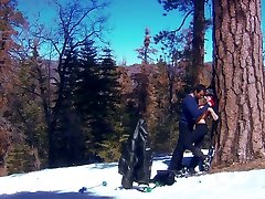 ruda wspaniały sportowy mamuśki eva lawrence pieprzy się w zimowym lesie