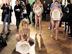 Nude Czech models stage a wild performance art piece