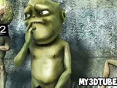 Hot 3D cartoon blonde babe gets fucked by an alien