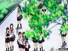 Hot hentai teacher and schoolgirls gets fucked in classroom