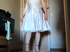 Sissy Ray in White old young lesbine Sissy Lingerie