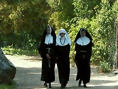 Sinful red haired nun mother sweet son forcely sex to stepmom is so into licking wet pussy outdoors
