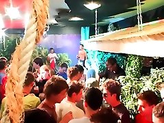 Heavy homo sex party with lots of dudes below the showers