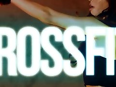 Crossfit workout leads to two same sex video babes being naked