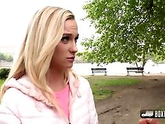 Playful blonde Crystal Caytlin likes sex in public
