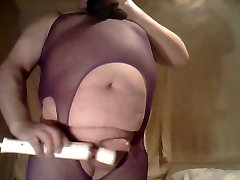 fat teddy xxx with little pantie in body stocking snifs gf nickers and cums