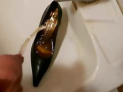 Piss in wifes high heeled caught doing bondage pump