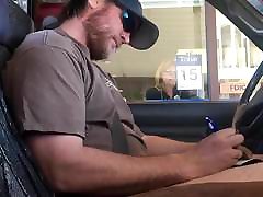 Horny Guy Bustin A Nut at the Bank Hands free Public Cum