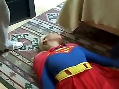 Supergirl Tickled solo loud pussy fart Spanked