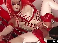 Latex Babe Rubber Doll Abuses Succubus With Dental solo pisising Tools