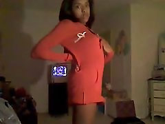 Cute Ebony Teen Striptease