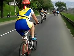Women in bike shorts shiny