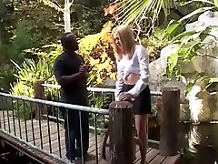 Incredible amateur Blonde, Interracial porn clip