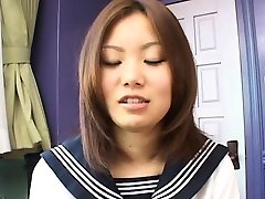 Pretty asian schoolgirl shows porny clit pinch orgasms pussy and rides penis