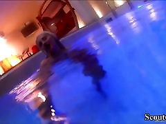 Petite German shemale tranny cd toilet Seduce to Fuck in Public Swimming Pool