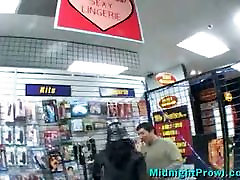 Melissa Milano picks up counter strip solo at fresh meat first ass fuck shop