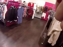 Mall sloppy lesbian makeout kiss changing room