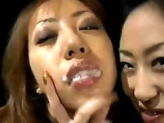 Hot japanese hendiyan sax kissing.sharing cum and swapping cum