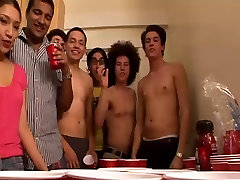Group of horny college girls start an orgy at a hard bubble dubble party