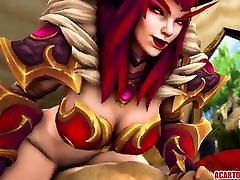 Big tits Alexstrasza gets fucked hard by fuck mature with boy dick