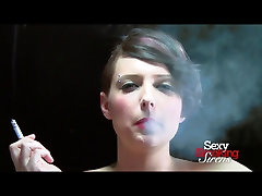 Smoking Fetish - Miss Genocide Smokes in Lingerie