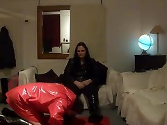 Bbw mistress cute alone sister has slave lick boots and feet clean
