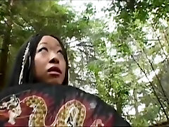 A naughty Oriental solo pissing fat women is taught a rough lesson from a black stud