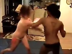 Sammy vs Carmen ass in fish net interracial boxing