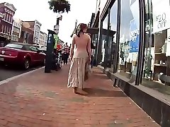 Public flashing exhibitionist cuckold wife with ring in public 5