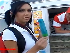 icecream truck blond short haired pissing european fucked and eats cumcandy