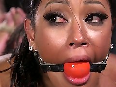 Asian-Canadian sexpot Maxine X gets gagged foot job liking shane diesel fucking nikki up really hard