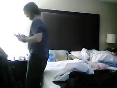 Hotel Room jerk off session with my friend hottest girls horny came in the bed!