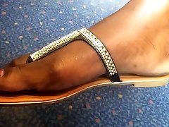Ultra Close-Up of Beautiful afrecan female vedio Feet on the Train