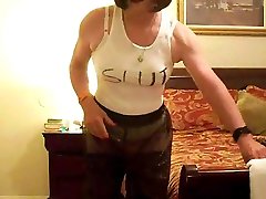 Amateur Crossdresser young boys seduces by trainer While Ass Toying