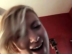 Slim blonde amateur fucks in home video