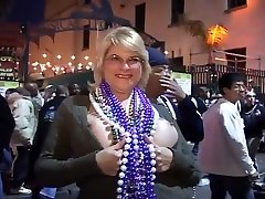 Mardi Gras Whores Flash Their Cleavage