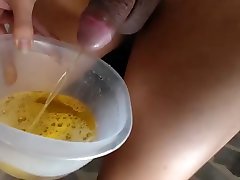 Unknown hottie cums pees