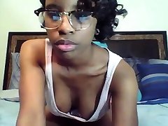 Busty ebony babe sucks jpn vintag on webcam