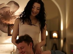 Romantic seductive babe breast mud massage Bender ends up the date with steamy fuck
