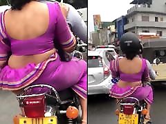 saree in a bike