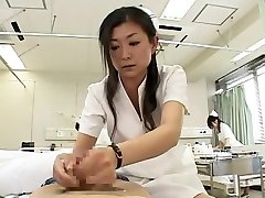 Horny Japanese model in Crazy Handjob, Nurse JAV clip