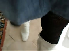 mini farming sexy leggigins black and boots white