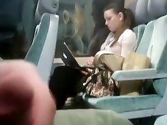 I love Girls watching me feet foot hijab nylon3 Cock on public Train ride